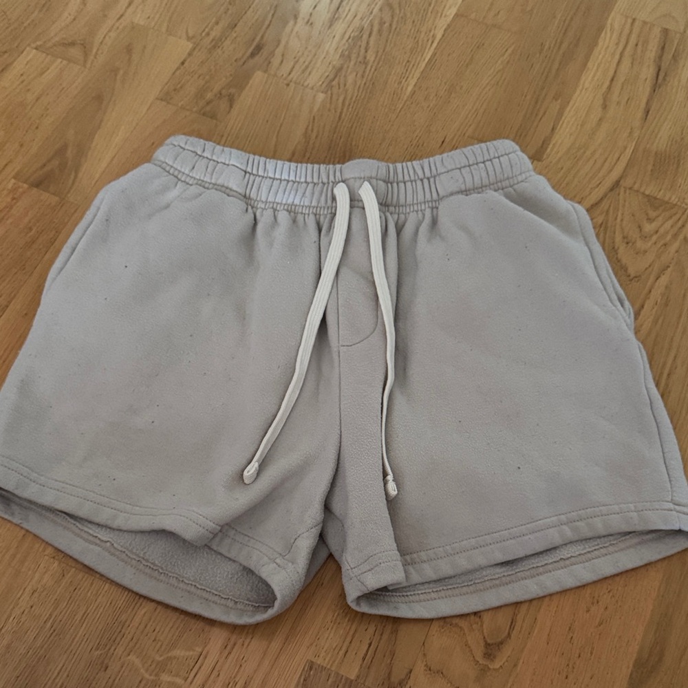 Casual Light Gray Drawstring Lounge Shorts